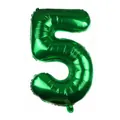 Deep green metallic number 5 aluminum foil balloon for birthday party decorations - Number 5 / Green