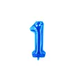 Blauer 16-Zoll Folienballon Nummer 1 mit Metallic-Effekt für den ersten Geburtstag - Blau 1