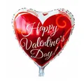18 inch red heart-shaped Valentine's Day foil balloon with Happy Valentine's Day text - Red Silver Edge Heart(C)