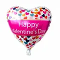 18-inch heart-shaped Valentine's Day foil balloon with colorful hearts and festive greeting - Multi Heart Pink Bar Heart(D)