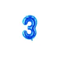 Lebendiger königsblauer Metallfolienballon Zahl 3 für Geburtstagsdekorationen - Blau 3