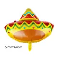 Mexican Sombrero shaped foil balloon with colorful wave patterns for festive parties - Mexican Hat