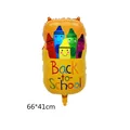 Orange Back to School crayon foil balloon with cute faces for classroom decor, 66x41cm - New Crayon Shape