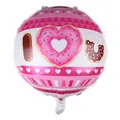 Pink donut I Heart U foil balloon for Valentine's Day party and wedding decoration - Pink White Donut Round Style (Model G)