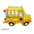 School bus foil balloon in yellow with Back-to-School text for decoration, 62x47cm - School Bus Shape