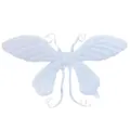 Detailed back view of inflatable white butterfly wings with elastic straps for children - White