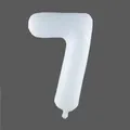 Detailed view of 32-inch white aluminum foil balloon in the shape of number seven - White 7