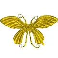 Detailed close-up of golden butterfly wing foil balloon with metallic texture and sheen - Gold