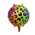 18-inch colorful rainbow leopard print foil balloon for festive party decorations - Round / Rainbow Leopard Print