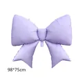 Large light purple bow knot aluminum foil balloon 98x75cm for girls birthday party decor - Matte Purple