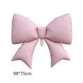 Pink bow foil balloon for girl birthday party decoration with 98x75cm dimension - Matte Pink
