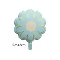 Daisy shaped aluminum foil balloon in light blue and white color, size 52x42cm - Blue