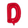 Ballon alphabet lettre D rouge en aluminium pour décoration de fête et mariage - Rouge D