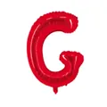 Ballon en aluminium rouge lettre G de 16 pouces avec finition métal brillant - Rouge G