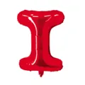 Ballon en aluminium rouge en forme de lettre I avec finition métallique brillante - Rouge I