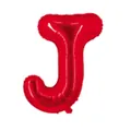 Ballon en aluminium rouge de 16 pouces en forme de lettre J pour décoration de fête - Rouge J
