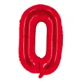 Ballon chiffre 0 rouge brillant pour décorations festives d'anniversaire et de mariage - Rouge O