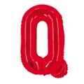 Ballon en aluminium lettre Q de 16 pouces rouge pour décorations de fête - Rouge Q