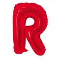 Ballon en aluminium lettre R rouge vif 16 pouces avec finition métallique de fête - Rouge R