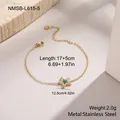 Detailansicht Stern-Armband in 18K Gold mit grünem Emaille und funkelnden Kristallen - Grün (NMSB-L615-5)