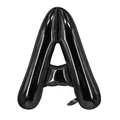 Ballon en aluminium lettre A noir brillant métallisé pour décoration de fête - Noir A