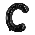 Ballon en aluminium noir brillant en forme de lettre C pour décoration - Noir C