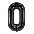 Ballon en aluminium noir brillant en forme de chiffre zéro pour décoration - Noir O