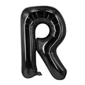 Ballon en aluminium en forme de lettre R noire pour décoration de fête - Noir R