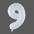 32-inch white translucent number 9 foil balloon for party birthday decoration - White 9