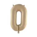32-inch cream white number 0 foil balloon with a matte finish for birthday party decor - Caramel 0