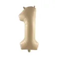 32-inch cream number 1 foil balloon with top hanging holes for party decorations - Caramel 1