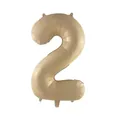 32-inch matte champagne gold number 2 balloon made of premium aluminum foil - Caramel 2