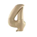 Elegant cream white foil balloon in the shape of number 4 for birthday party decoration - Caramel 4