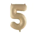 32-inch cream white matte number 5 foil balloon for birthday party decorations - Caramel 5