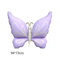 Pastel purple butterfly foil balloon with white accents, size 94x73cm for birthday party - INS Style Butterfly / 1 Piece / Purple
