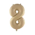 32-inch matte cream white number 8 foil balloon for birthday party decorations - Caramel 8