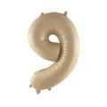 32-inch matte cream beige number 9 foil balloon for birthday party decorations - Caramel 9