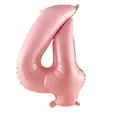 Macaron pink 32-inch foil balloon shaped like number 4 for birthday party decoration - Pearlescent Pink 4
