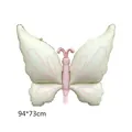 Matte cream and pink butterfly foil balloon for birthday decor, size 94x73cm - INS Style Butterfly / 1 Piece / White