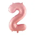 32-inch matte candy pink number 2 foil balloon with hanging tabs for party decor - Pearlescent Pink 2