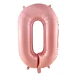 32-inch rose gold number 0 foil balloon with a glossy metallic finish for party decor - Pearl Pink 0