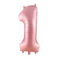 Pastel pink foil balloon in shape of number 1 with metallic finish for birthday party decor - Pearlescent Pink 1