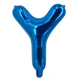 Ballon alphabet Y bleu en aluminium brillant pour décoration de mariage et fête - Bleu Y