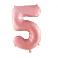 32-inch rose gold number 5 foil balloon with metallic finish for birthday party decor - Pearlescent Pink 5