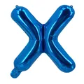 Ballon métallique bleu foncé en forme de lettre X pour décoration de fête - Bleu X