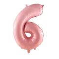 32-inch candy pink foil balloon in shape of number 6 with metallic pearl finish - Pearlescent Pink 6