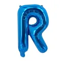 Ballon en aluminium bleu lettre R de 16 pouces avec fini brillant pour décoration - Bleu R
