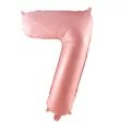 Matte candy pink aluminum foil balloon in number 7 shape for birthday party decoration - Pearlescent Pink 7