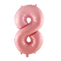 32-inch candy pink number 8 foil balloon with metallic finish for birthday party decor - Pearlescent Pink 8