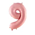 Matte candy pink number 9 foil balloon for birthday party and holiday celebration - Pearlescent Pink 9